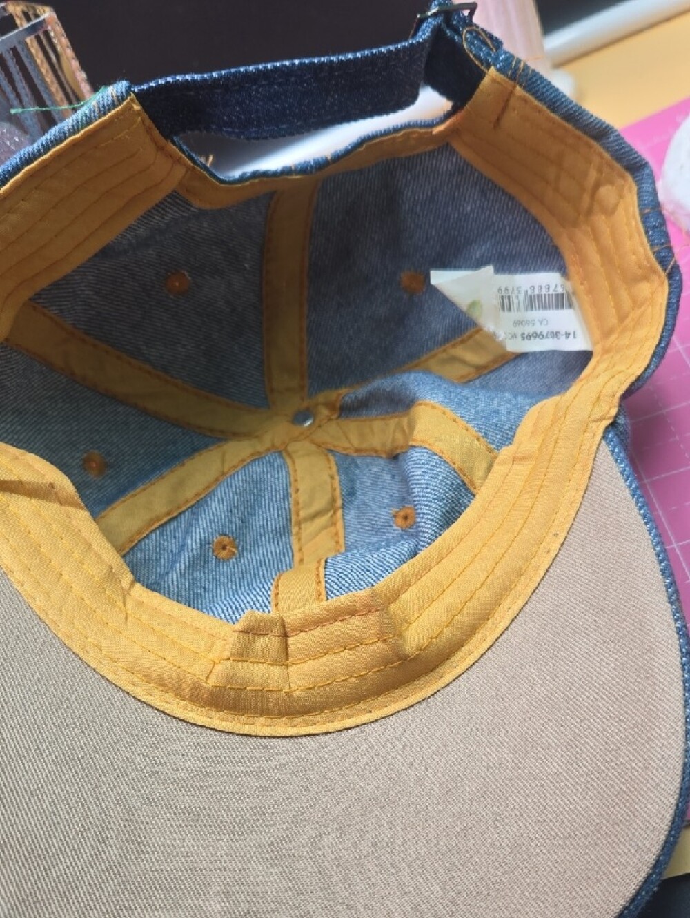 Denim Crystal Cat Ear Baseball Cap - Picture 5 of 5